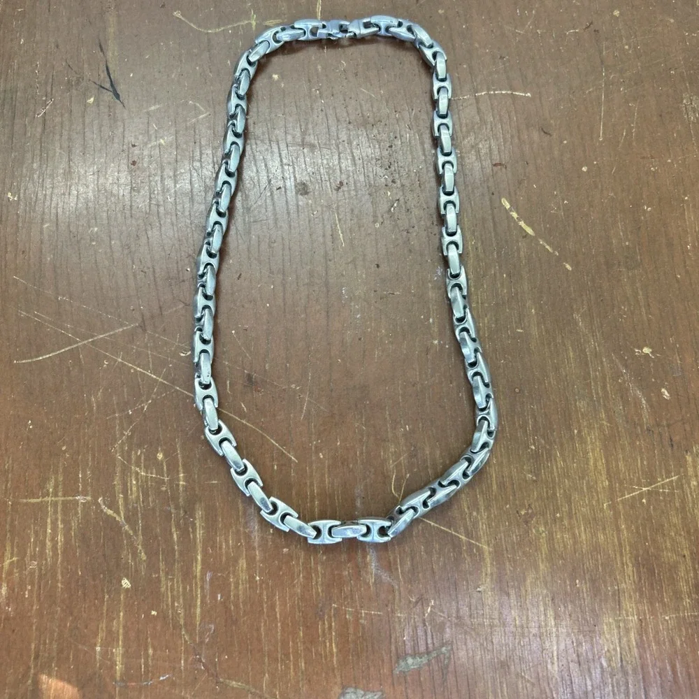 Stainless Steel Byzantine Men's Chain Necklace Y2K Cyber Punk Goth 24